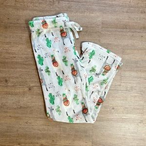 Fuzzy Fleece Cactus Llama Pajama Pants Women’s S